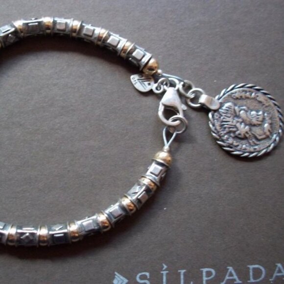 B1582 Silpada Retired Sterling silver and 14k gold filled bracelet - Picture 1 of 3